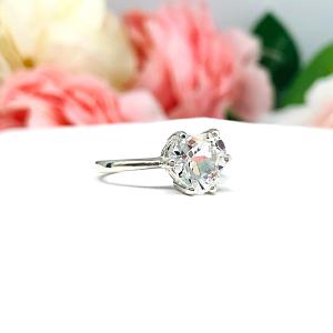 Natural White Topaz Heart Ring Size 6 FINAL SALE