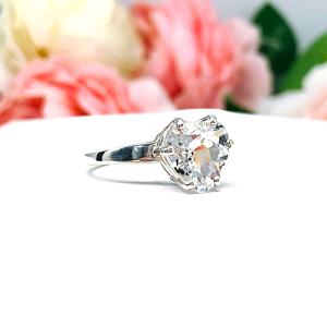 Natural White Topaz 10mm Heart Ring SIZE 8.5 FINAL SALE