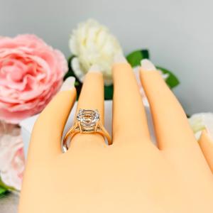 9mm Natural Round White Topaz Split Shank Ring SIZE 7 FINAL SALE