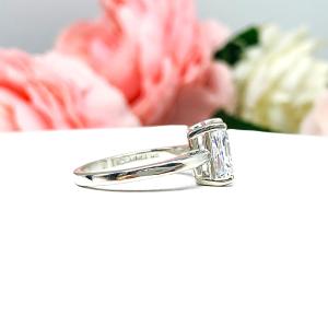 6x4mm Radiant Cubic Zirconia Engagement Lower Profile Ring SIZE 6 FINAL SALE