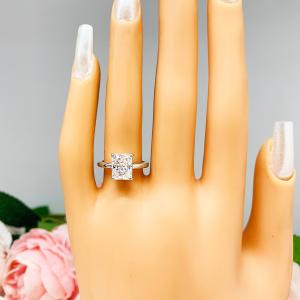 Radiant Cubic Zirconia Engagement Lower Profile Ring