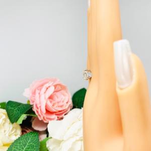 Oval Pear Near Colorless Cubic Zirconia Three Stone Engagement Ring