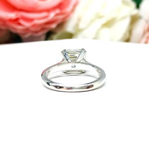 Asscher 8mm CZ Split Prong Engagement Ring