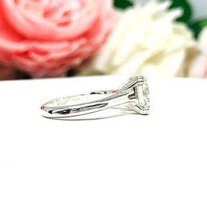 Asscher 8mm CZ Split Prong Engagement Ring