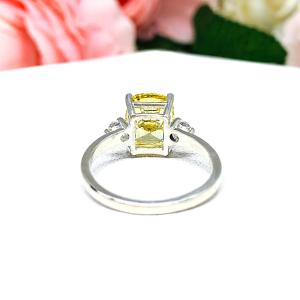 Elongated Cushion Canary Cubic Zirconia Engagement Ring