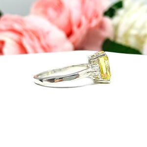 Elongated Cushion Canary Cubic Zirconia Engagement Ring