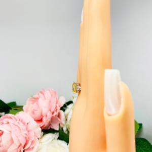 Elongated Cushion Canary Cubic Zirconia Engagement Ring