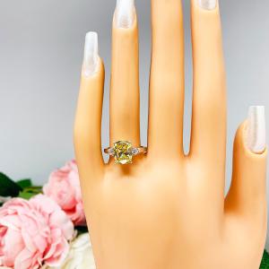 Elongated Cushion Canary Cubic Zirconia Engagement Ring