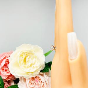 Cushion 8mm Near Colorless CZ Engagement Ring