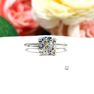 Cushion 8mm Near Colorless CZ Engagement Ring