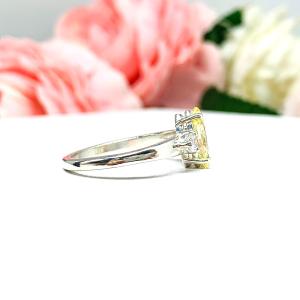 Canary Marquise CZ Engagement Ring Round Accents Sterling Silver
