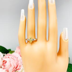 Canary Marquise CZ Engagement Ring Round Accents Sterling Silver