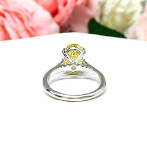 Canary Yellow Oval CZ Engagement Ring 12x8mm 3.5 Carats Split Prong