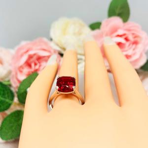 Lab Created Ruby Elongated Cushion Sterling Silver Ring