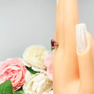 Lab Created Ruby Elongated Cushion Sterling Silver Ring