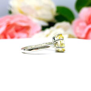 Canary Yellow Oval CZ Engagement Ring 8x6mm 1.25 Carats 6 Prong