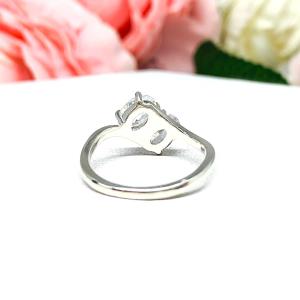 Oval CZ 2 Stone Engagement Ring Toi Et Moi You and Me