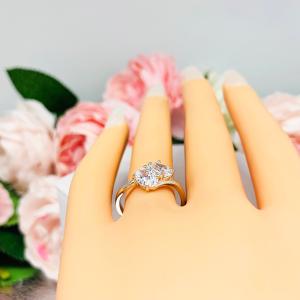 Oval CZ 2 Stone Engagement Ring Toi Et Moi You and Me