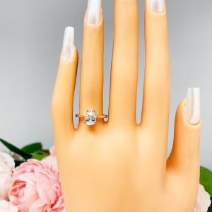 Pear Cubic Zirconia 9x6mm Engagement Ring SIZE 6 FINAL SALE