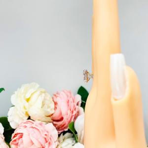 Oval-Cut CZ Channel-Set Engagement Ring • 12x8mm, Sterling Silver, Size 6