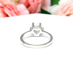 Natural White Topaz Heart Ring Size 6 FINAL SALE
