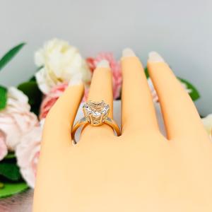 Natural White Topaz 10mm Heart Ring SIZE 8.5 FINAL SALE