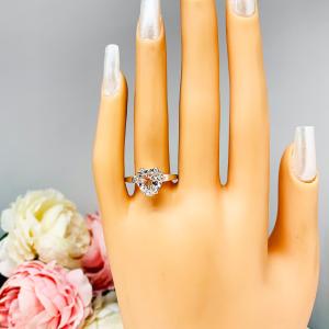 Natural White Topaz 10mm Heart Ring SIZE 8.5 FINAL SALE