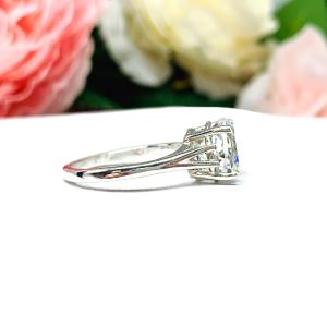 9mm Natural Round White Topaz Split Shank Ring SIZE 7 FINAL SALE