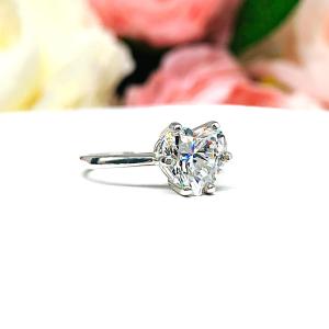 Heart 8mm Near Colorless Cubic Zirconia Engagement Ring SIZE 6 FINAL SALE