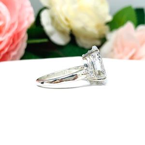 Pear CZ Engagement Round Accents Engagement Ring