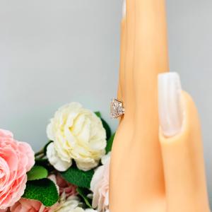 Pear CZ Engagement Round Accents Engagement Ring