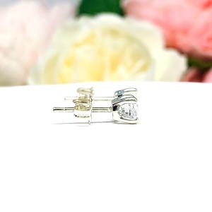 Round Lab White Sapphire Stud Earrings