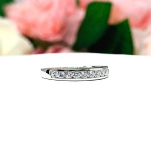 Round 2mm Cubic Zirconia Channel Set Wedding Band
