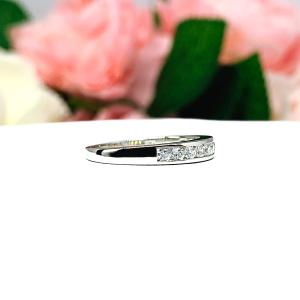 Round 2mm Cubic Zirconia Channel Set Wedding Band