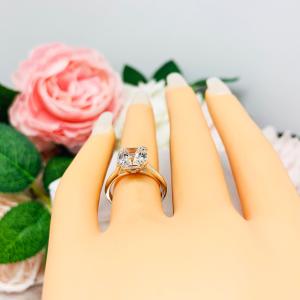 Asscher 8mm CZ Split Prong Engagement Ring