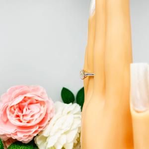 Asscher 8mm CZ Split Prong Engagement Ring