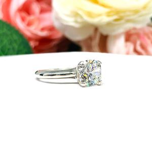 Cushion 8mm Near Colorless CZ Engagement Ring