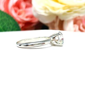 Cushion 8mm Near Colorless CZ Engagement Ring
