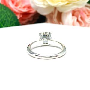 Cushion 8mm Near Colorless CZ Engagement Ring
