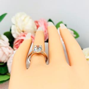 Oval CZ Engagement Ring Near Colorless Size 7.25 FINAL SALE