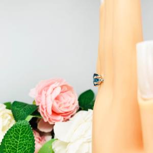London Blue Nanocrystal Nanogem Oval Ring