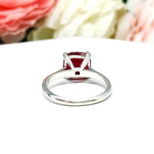 Lab Created Ruby Cushion Solitaire Ring