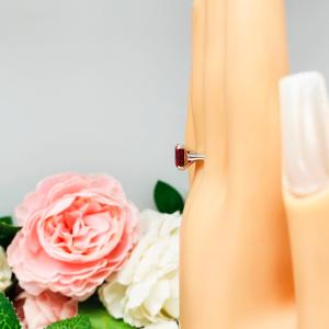 Lab Created Ruby Cushion Solitaire Ring