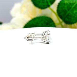 Asscher Near Colorless Cubic Zirconia Stud Earrings