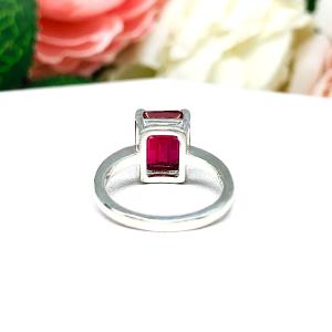 Lab Ruby 10x8mm Emerald Cut Ring