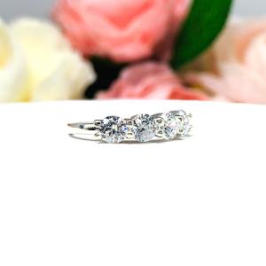 Floating Round 4.5mm Cubic Zirconia Five Stone Ring SIZE 6.5 FINAL SALE