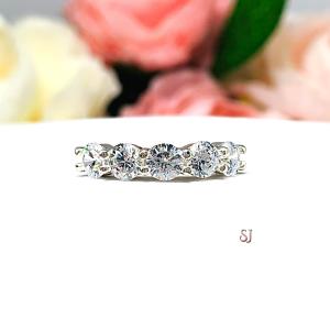 Floating Round 4.5mm Cubic Zirconia Five Stone Ring SIZE 6.5 FINAL SALE