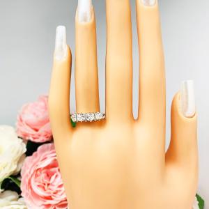 Cushion 4mm Cubic Zirconia Four Stone Ring Size 6.5 FINAL SALE
