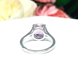 Genuine Lavender Amethyst Round Ring