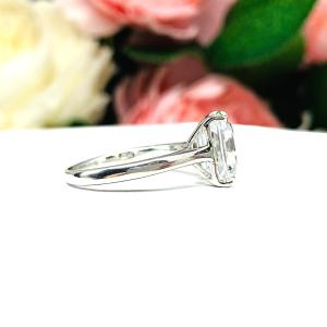 Elongated Asscher CZ Engagement Ring Size 6.5 – 10x8mm, Sterling Silver